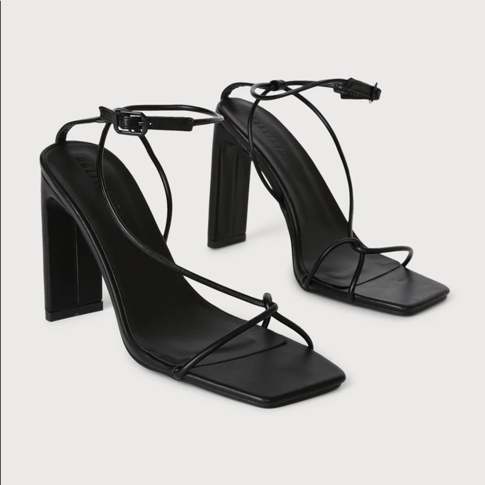 Billini Block Black Strappy Heel